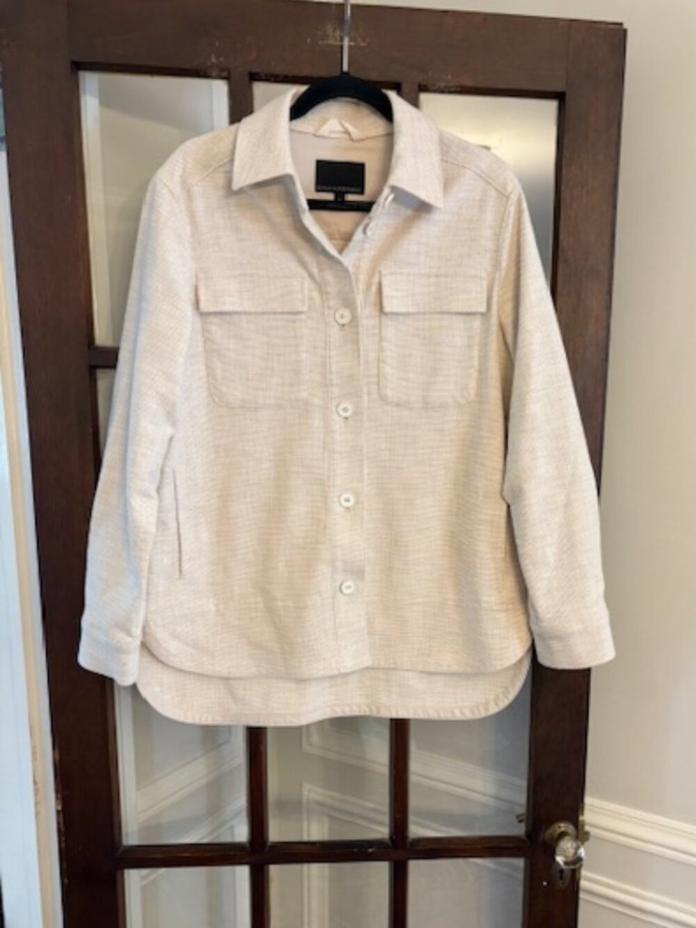 Banana Republic Hopsack Shirt Jacket in Flax Color, Size Medium